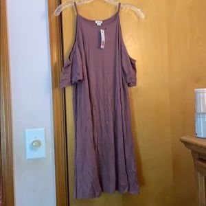Garage purple/mauve cold shoulder swing dress